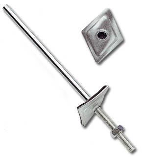 Rhomboidal galvanised iron with polyethylene foam washer